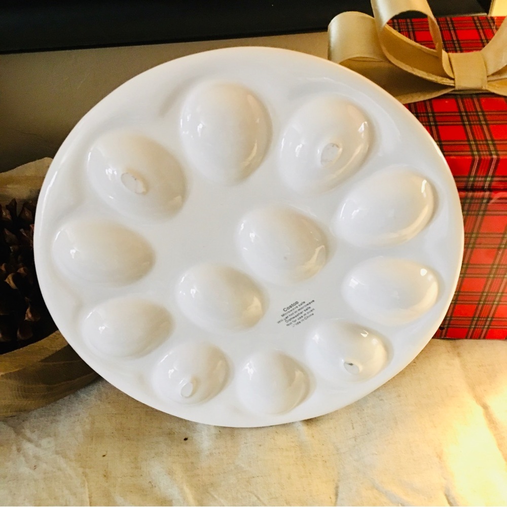 Easter egg display case holder deviled eggs - spring - ceramic white - k…
